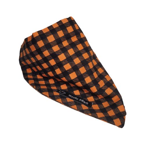 Dog Bandana Halloween Plaid (collar through)