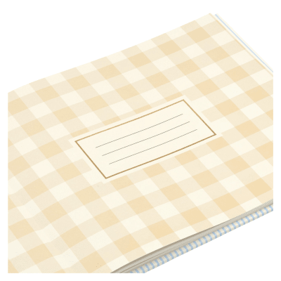 So Happy You're Here Blue and White Striped Guest Book