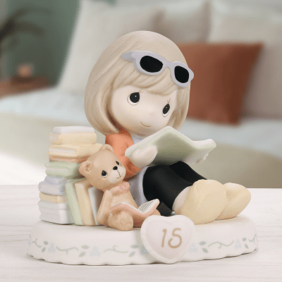 Precious Moments | Growing In Grace - Age 15, Brunette Girl Figurine