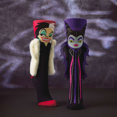 Disney Villains Maleficent and Cruella De Vil Novelty Socks