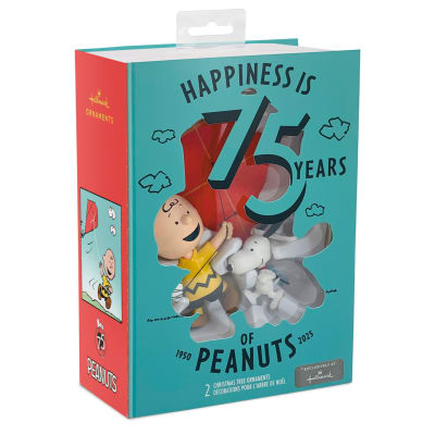 Peanuts® 75th Anniversary Charlie Brown and Snoopy Hallmark Ornaments, Set of 2