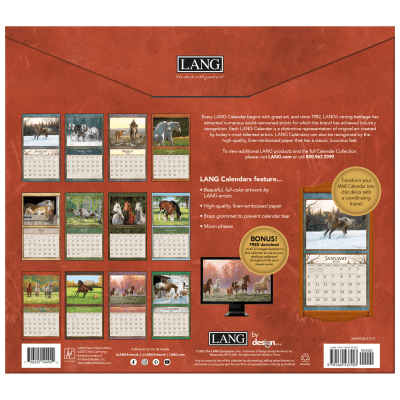 Lang 2026 Calendar | Horses In The Mist
