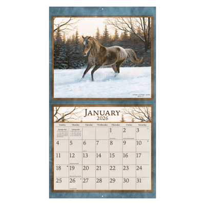 Lang 2026 Calendar | Horses In The Mist