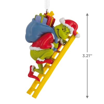 Dr. Seuss's How the Grinch Stole Christmas!™ Grinch on Ladder Hallmark Ornament