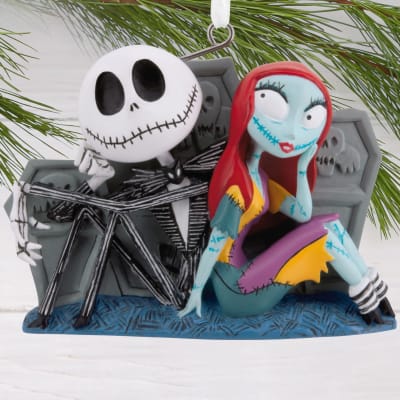 Disney Tim Burton's The Nightmare Before Christmas Jack and Sally With Tombstones Hallmark Ornament