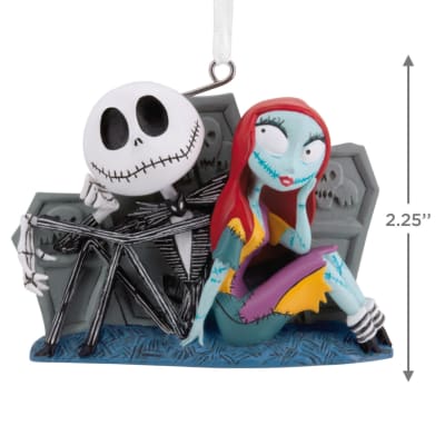 Disney Tim Burton's The Nightmare Before Christmas Jack and Sally With Tombstones Hallmark Ornament