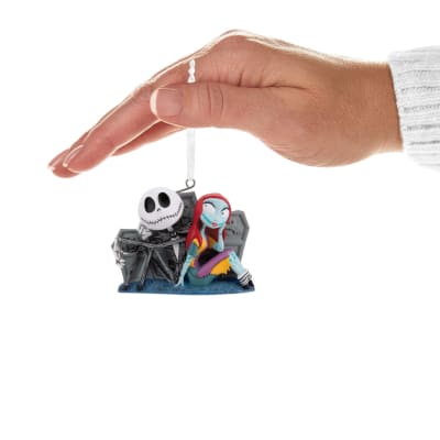Disney Tim Burton's The Nightmare Before Christmas Jack and Sally With Tombstones Hallmark Ornament