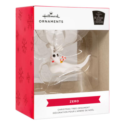Disney Tim Burton's The Nightmare Before Christmas Zero With Candy Cane Hallmark Ornament