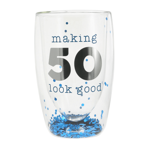 Making 50 Look Good Birthday Confetti Double-Walled Glass