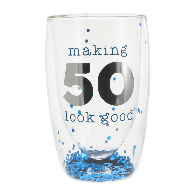 Making 50 Look Good Birthday Confetti Double-Walled Glass