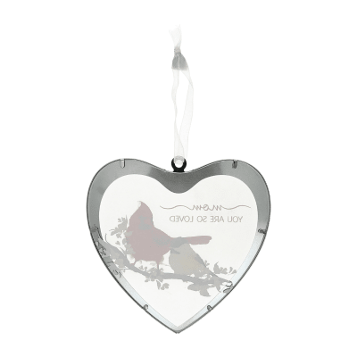 Cardinal 'Mom' Mirrored Glass Ornament