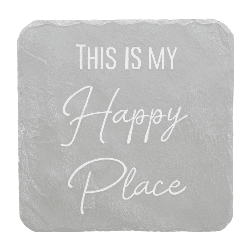 Happy Place Square Garden Stone