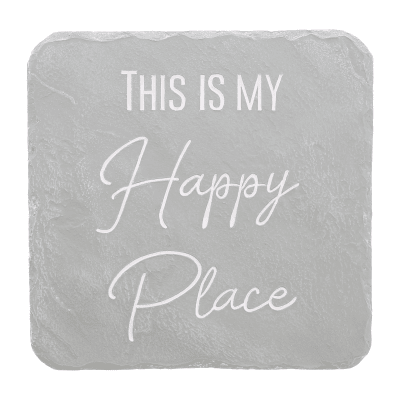 Happy Place Square Garden Stone