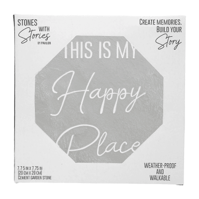 Happy Place Square Garden Stone
