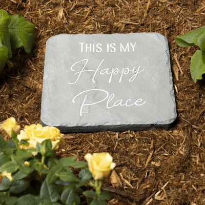 Happy Place Square Garden Stone