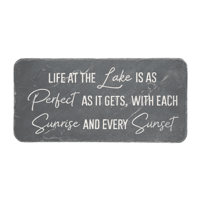 Life at the Lake Rectangular Garden Stone
