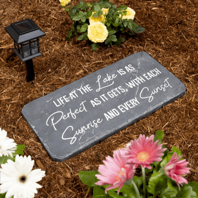 Life at the Lake Rectangular Garden Stone