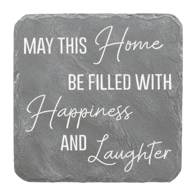 Happiness & Laughter Square Garden Stone