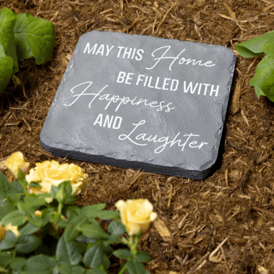 Happiness & Laughter Square Garden Stone