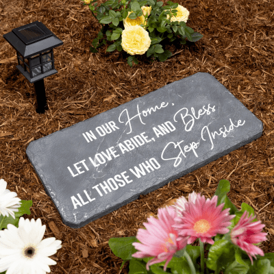 Bless Our Home Rectangular Garden Stone