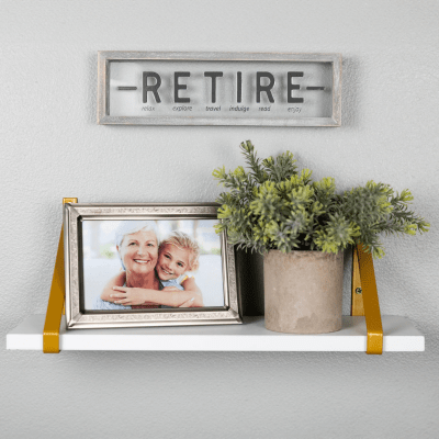 Retire Wood Framed Glass Plaque