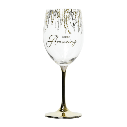 You're Amazing Crystal Wine Glass