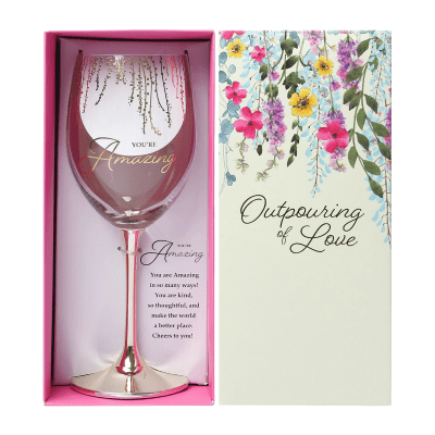 You're Amazing Crystal Wine Glass