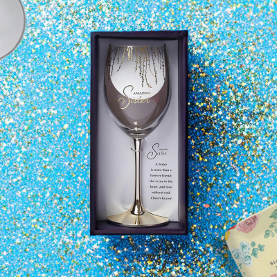 Amazing Sister Crystal Wine Glass