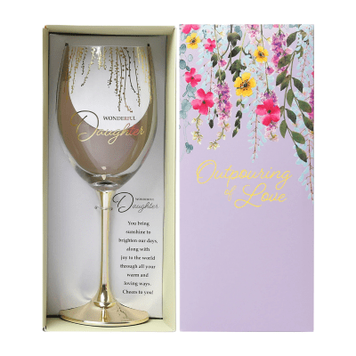 Wonderful Daughter Crystal Wine Glass