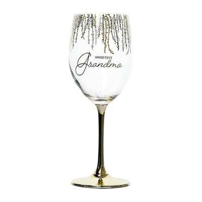 Sweetest Grandma Crystal Wine Glass