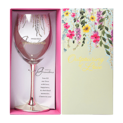 Sweetest Grandma Crystal Wine Glass