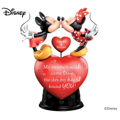 Disney Mickey Mouse And Minnie Mouse Heart-Shaped Figurine