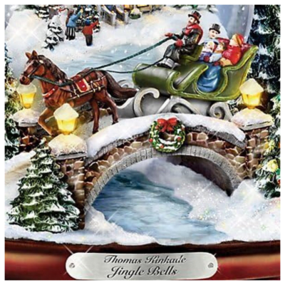 Thomas Kinkade 'Jingle Bells' Musical Illuminated Snow Globe
