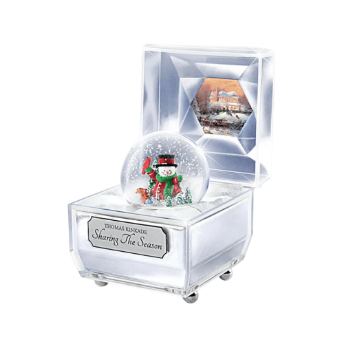 Thomas Kinkade 'Sharing the Season' Crystal Musical Box Figurine