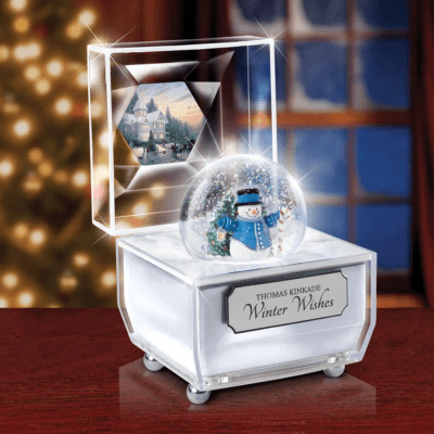 Thomas Kinkade 'Winter Wishes' Crystal Musical Box Figurine