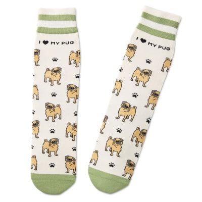 I Love My Pug Crew Socks