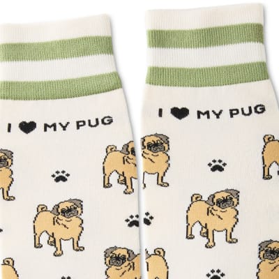 I Love My Pug Crew Socks