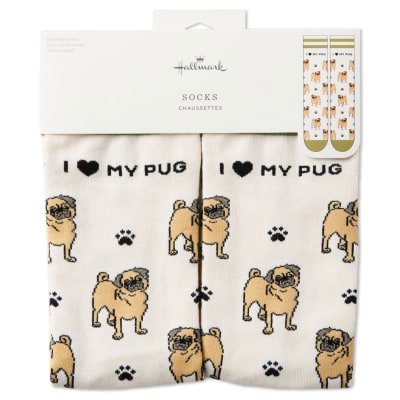 I Love My Pug Crew Socks