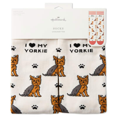 I Love My Yorkie Crew Socks