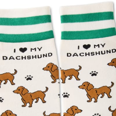 I Love My Dachshund Crew Socks