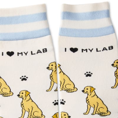 I Love My Yellow Lab Crew Socks