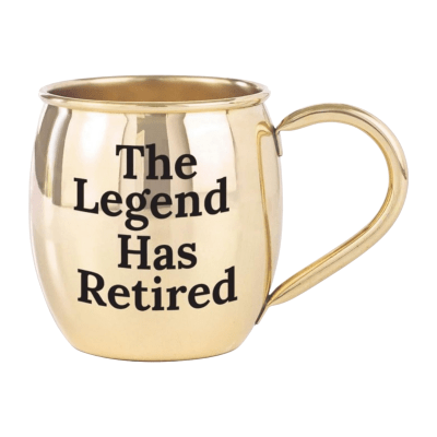 The Legend Has Retired Gold Mule Mug
