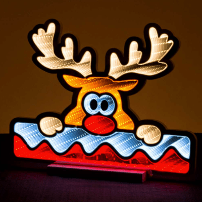 Infinity | Rudolph Head With Snow Standing Light