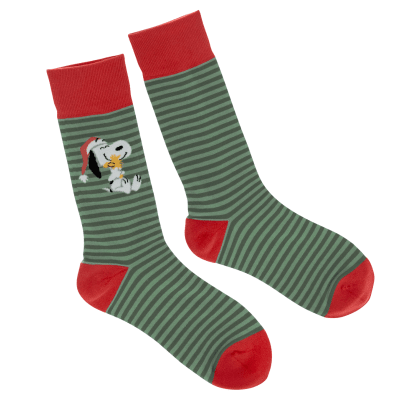 Peanuts® Santa Snoopy and Woodstock Crew Socks