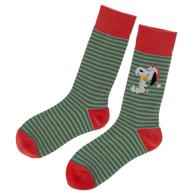 Peanuts® Santa Snoopy and Woodstock Crew Socks