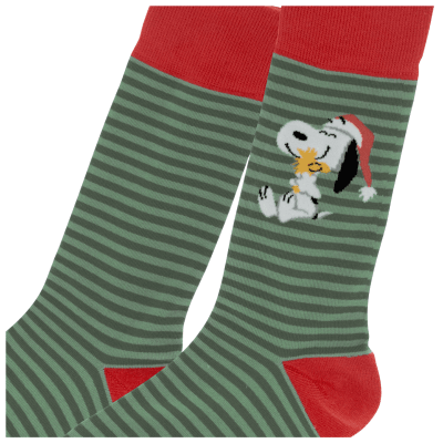 Peanuts® Santa Snoopy and Woodstock Crew Socks