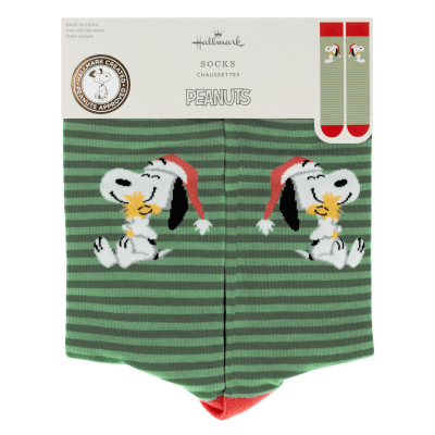 Peanuts® Santa Snoopy and Woodstock Crew Socks