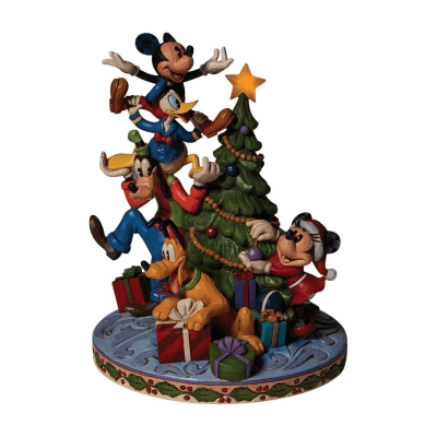Jim Shore | Disney The Fab Five Decorating The Christmas Tree Illuminated Figurine