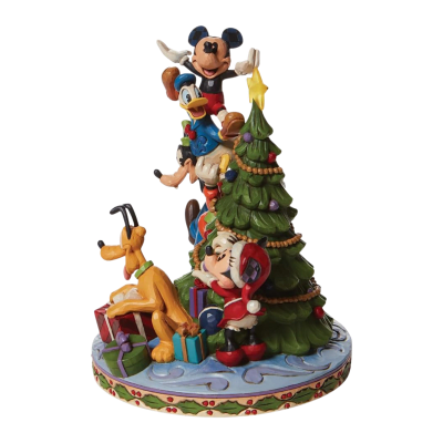 Jim Shore | Disney The Fab Five Decorating The Christmas Tree Illuminated Figurine