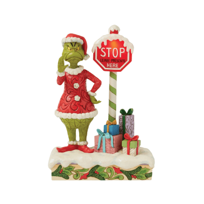 Jim Shore | Grinch by Stop Sign Illuminated Figurine